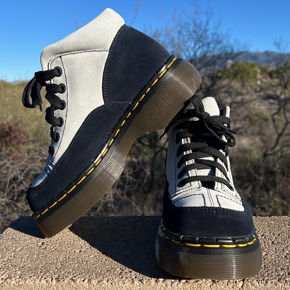 🏴󠁧󠁢󠁥󠁮󠁧󠁿 New Dr. Martens MIE 8347 Chunky Suede Platform Ankle Boots UK 5 - Picture 4 of 17